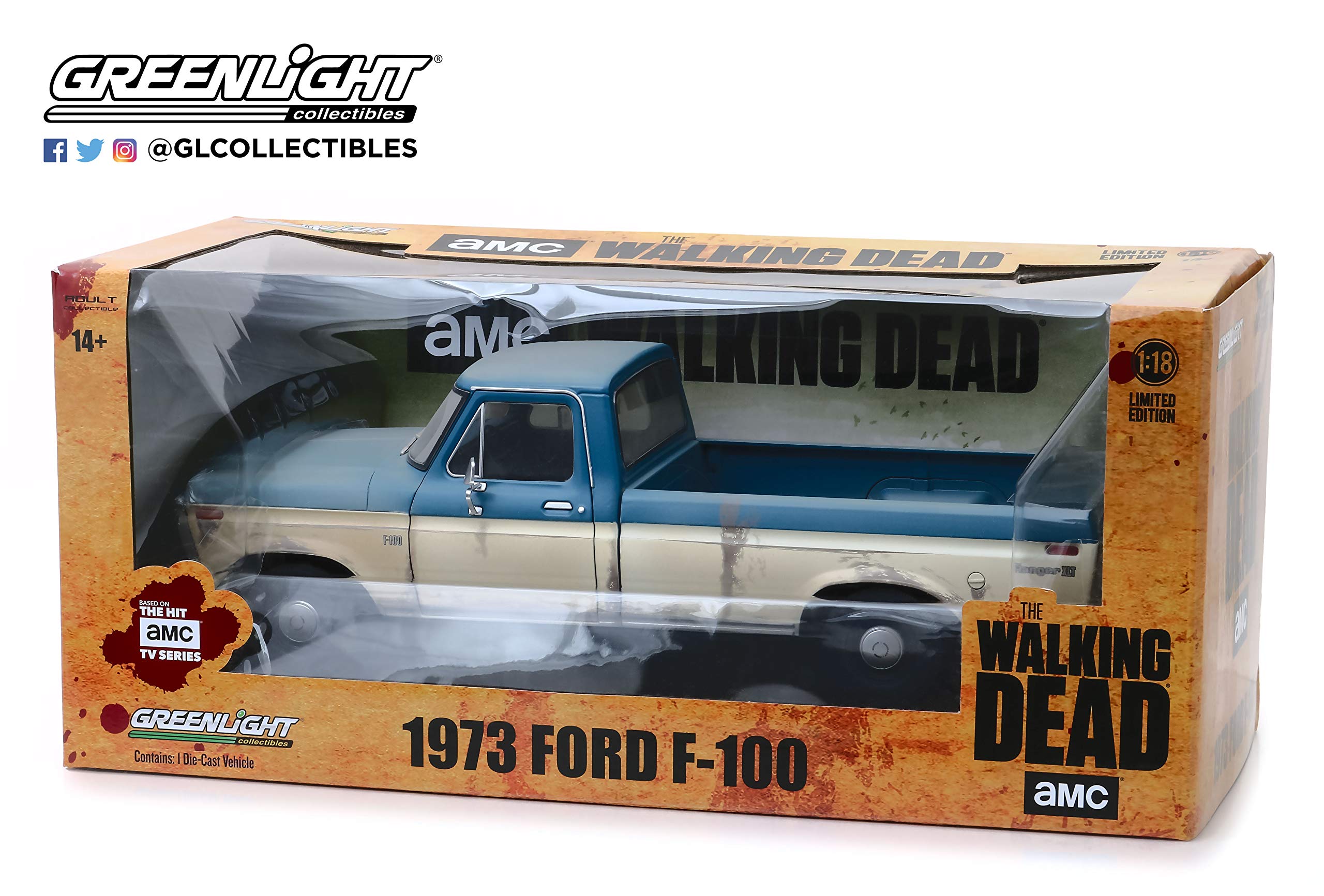 Greenlight THE WALKING DEAD - 1973 Ford F-100-1:18 scale,Black